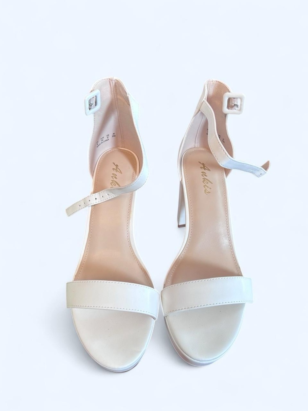 Ankis Ankle Strap High Heel Sandals in White - size 8